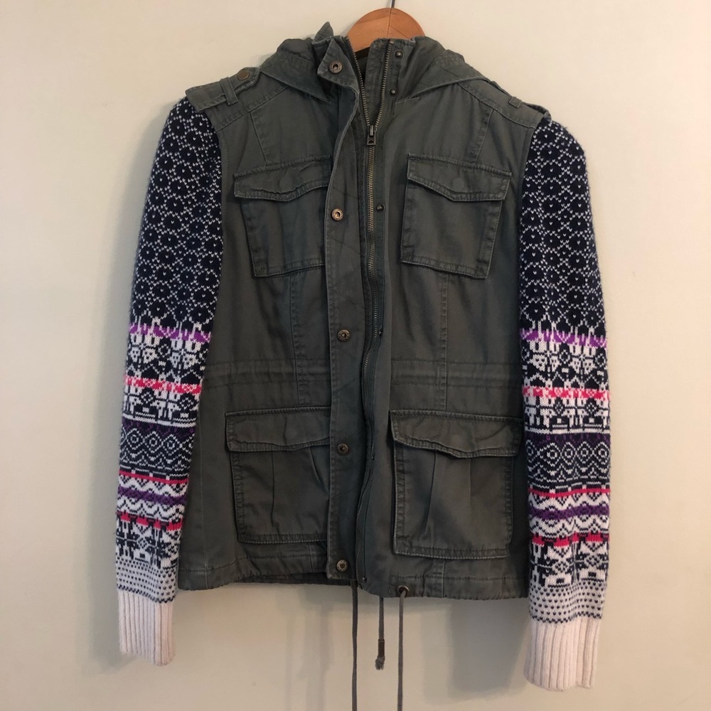 Aeropostale zip up sweater/military jacket